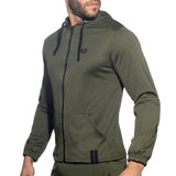 Addicted Long Sleeves Loop-Mesh Hoody Khaki AD1214