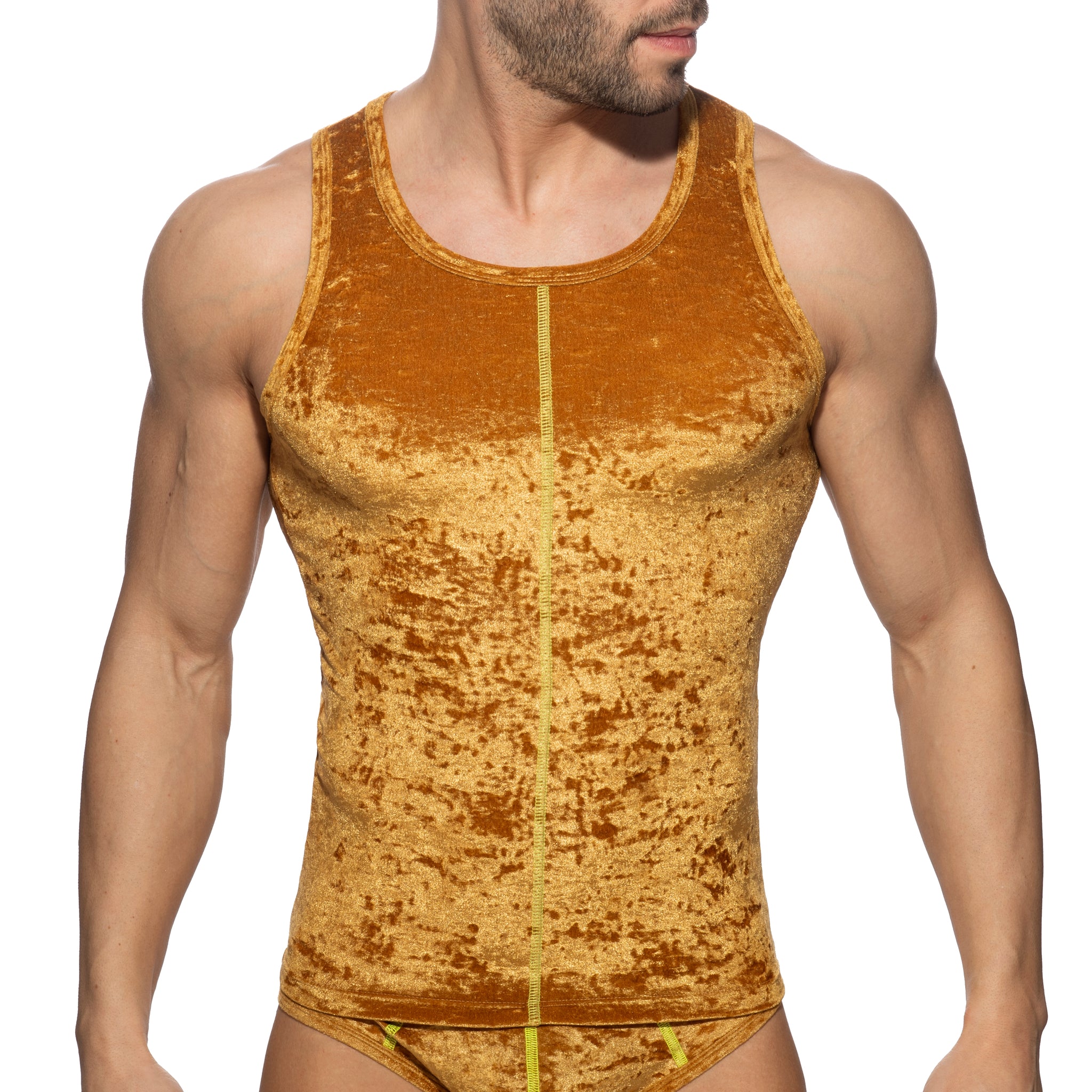 Addicted Velvet Shady Tank Top Mustard AD1237