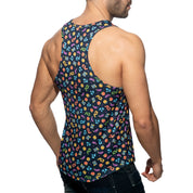 Addicted Emoji Tank Top Navy AD1238