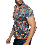 Addicted Comic Summer Shirt Navy AD1073