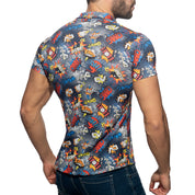 Addicted Comic Summer Shirt Navy AD1073