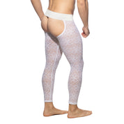 Addicted Flowery Lace Bottomless Long John White AD1175