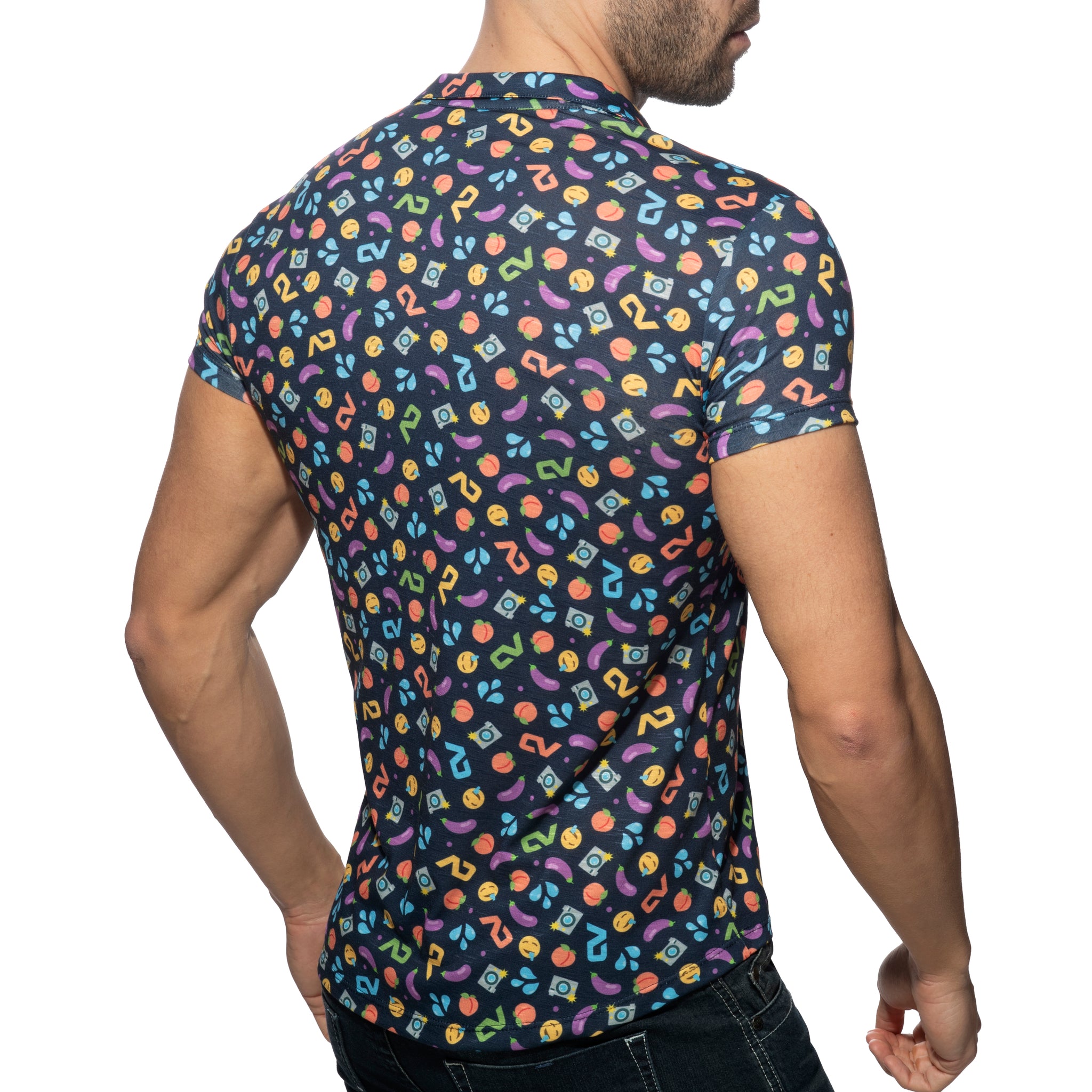 Addicted Emoji Shirt Navy AD1239