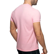 Addicted AD V-Neck Polo Shirt Pink AD1258