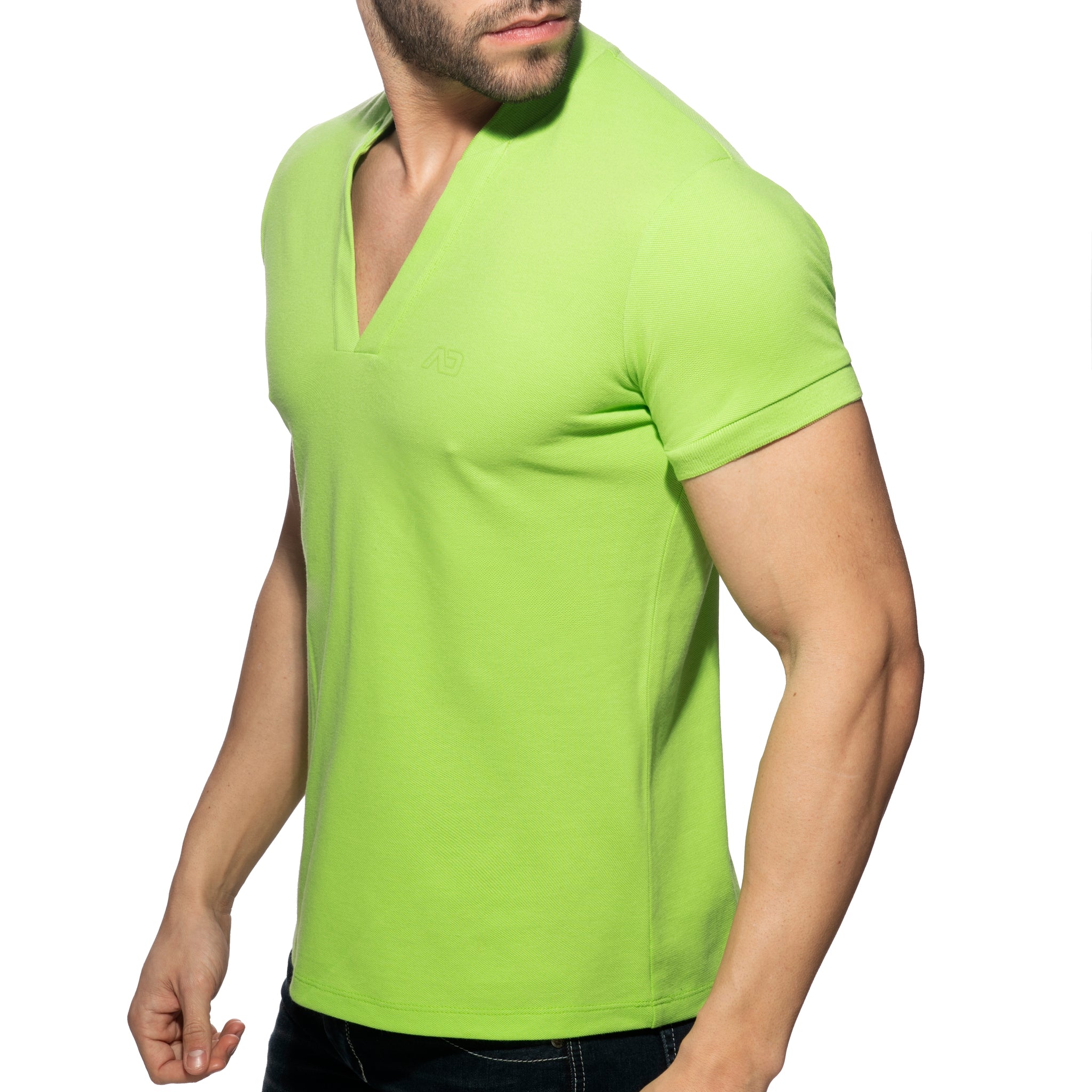 Addicted AD V-Neck Polo Shirt Lemon Green AD1258