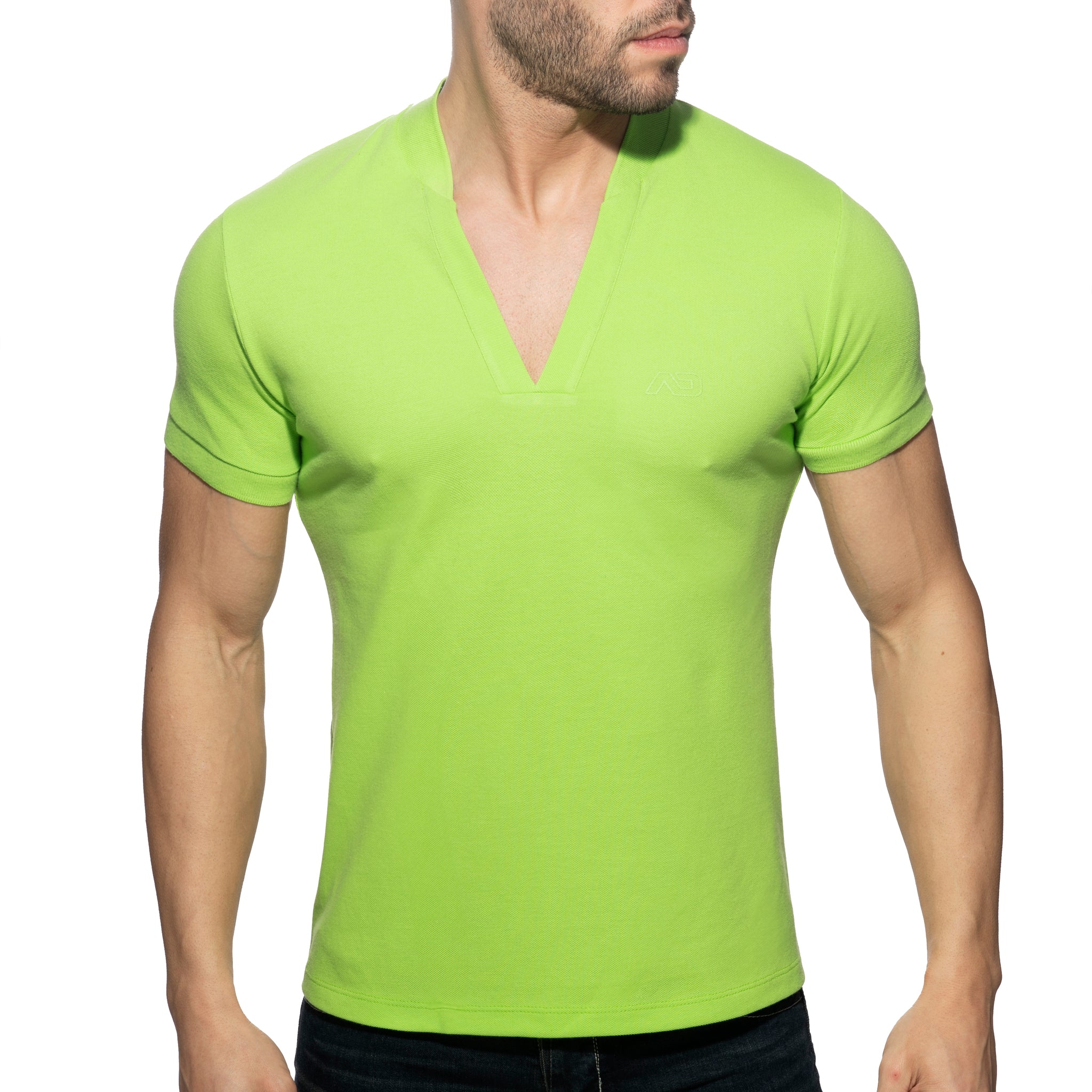 Addicted AD V-Neck Polo Shirt Lemon Green AD1258