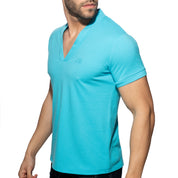 Addicted AD V-Neck Polo Shirt Turquoise AD1258