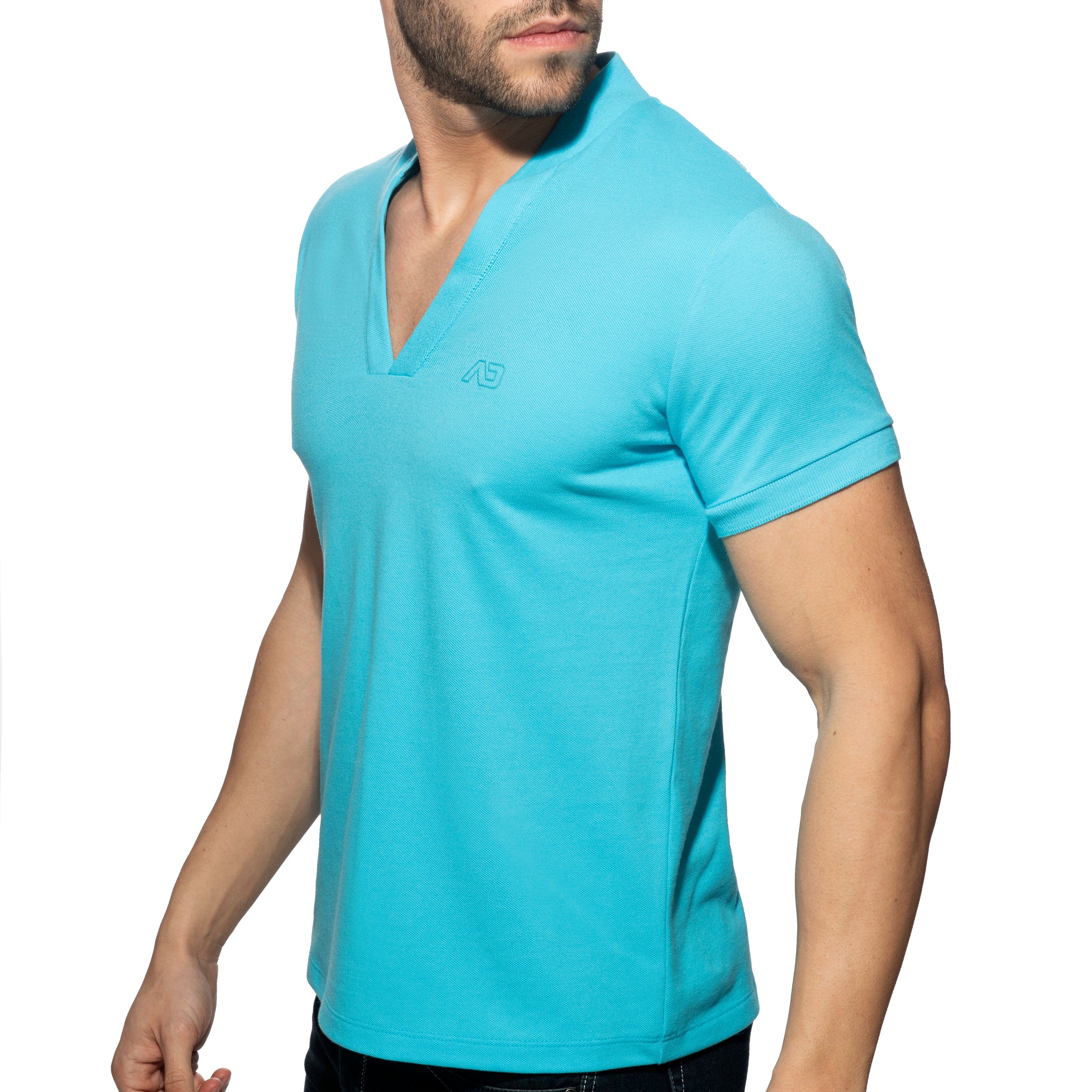 Addicted AD V-Neck Polo Shirt Turquoise AD1258