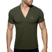 Addicted AD V-Neck Polo Shirt Khaki AD1258