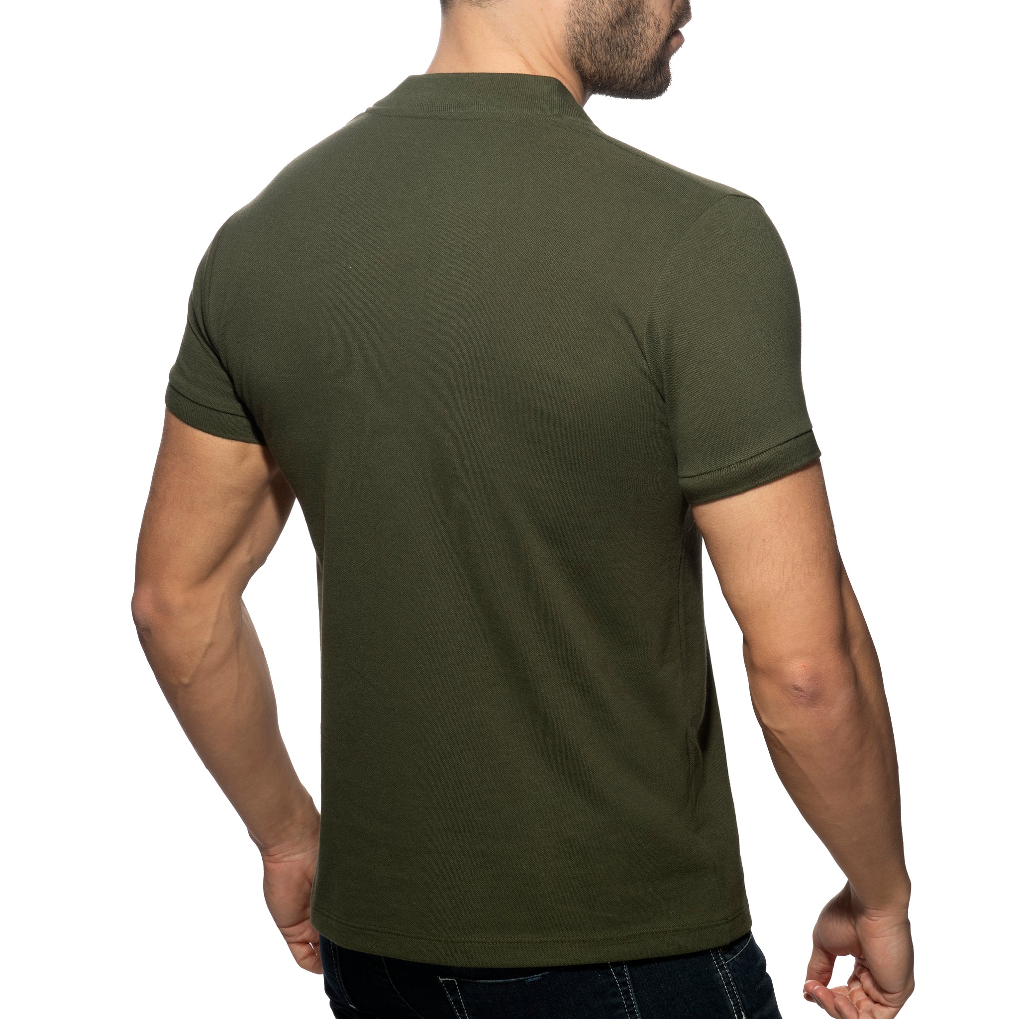 Addicted AD V-Neck Polo Shirt Khaki AD1258