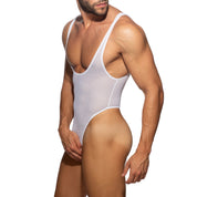 Addicted Fantasy Diamond Bodysuit Thong White AD1112