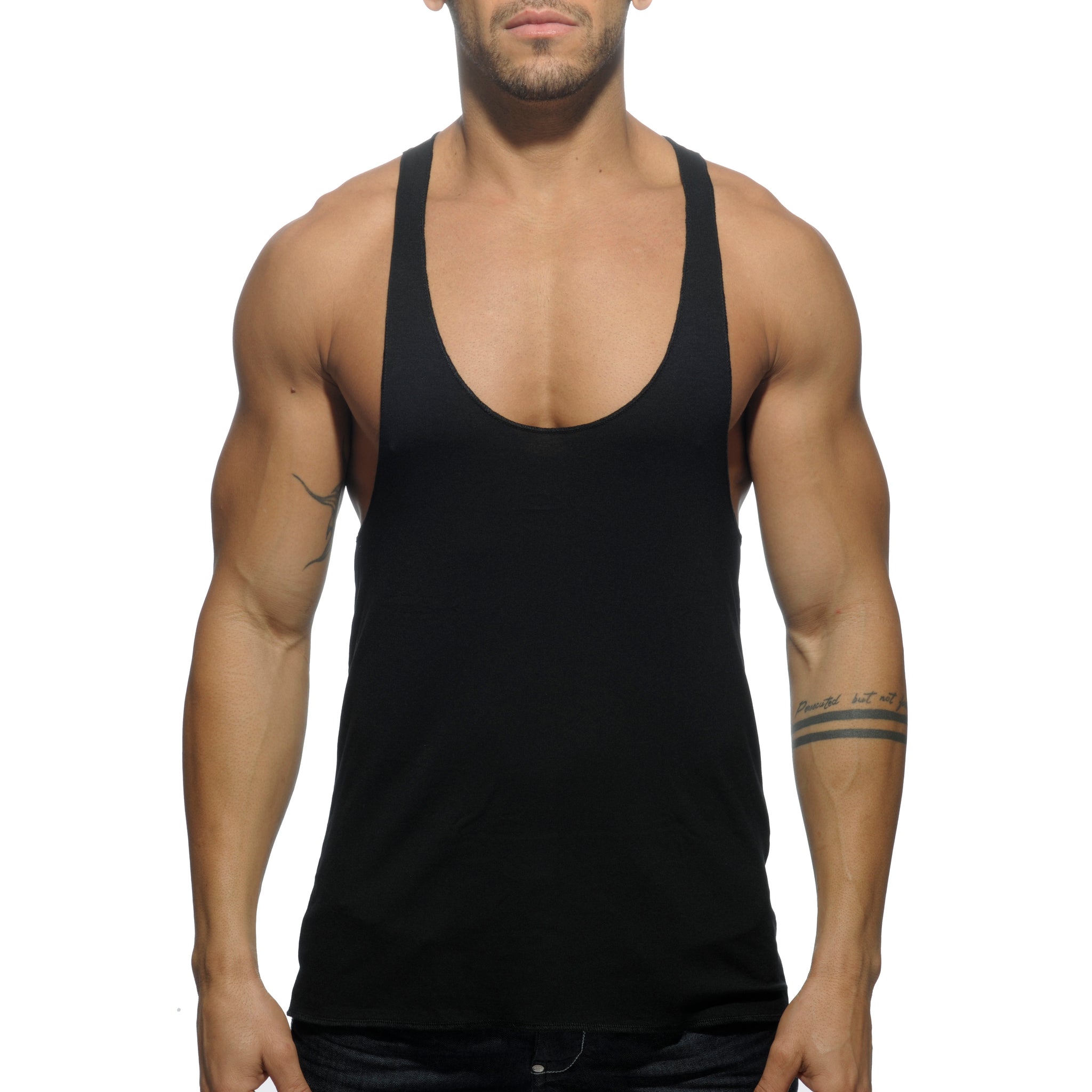 Addicted Tank Back Printed Black AD340