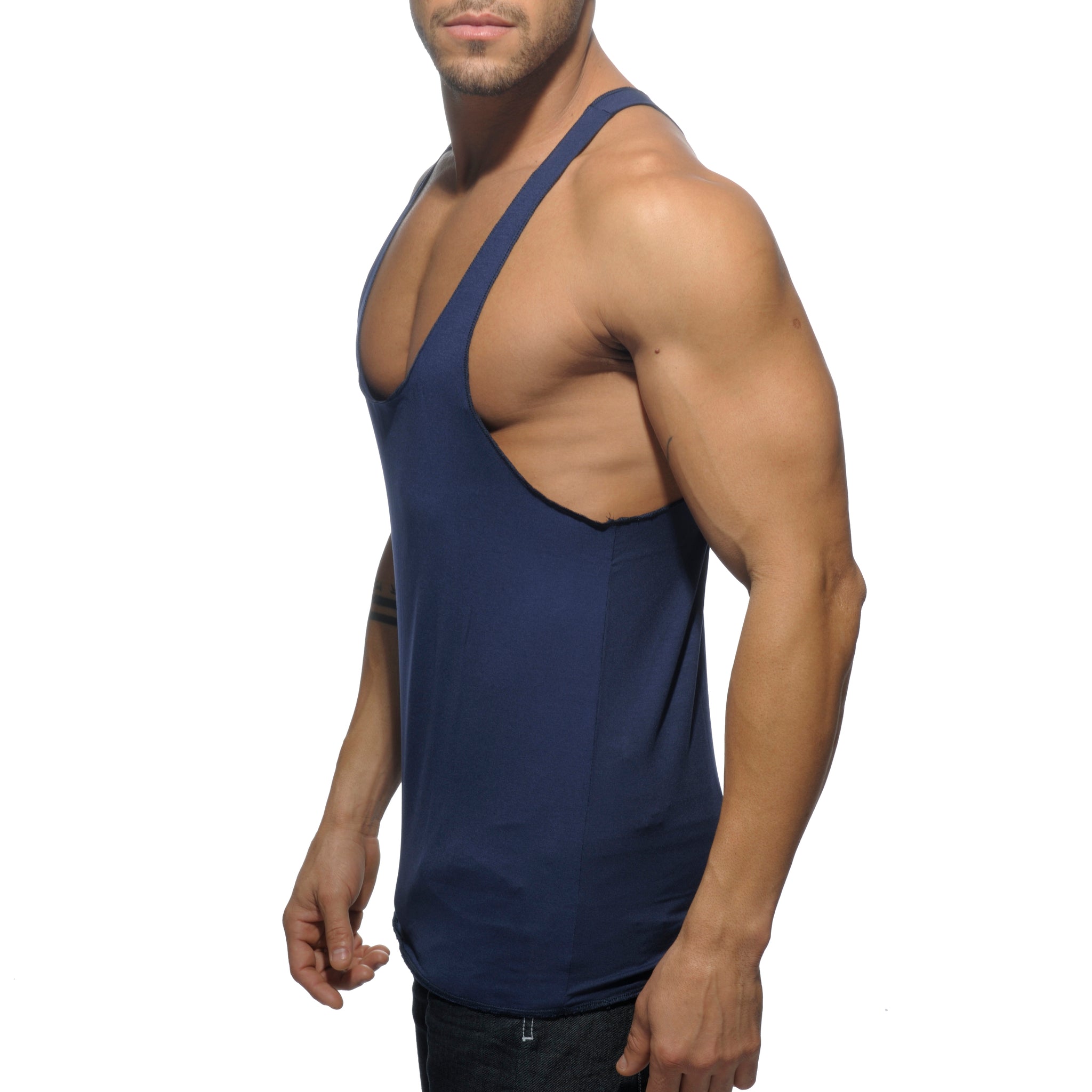 Addicted Tank Back Printed Navy AD340