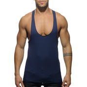 Addicted Tank Back Printed Navy AD340