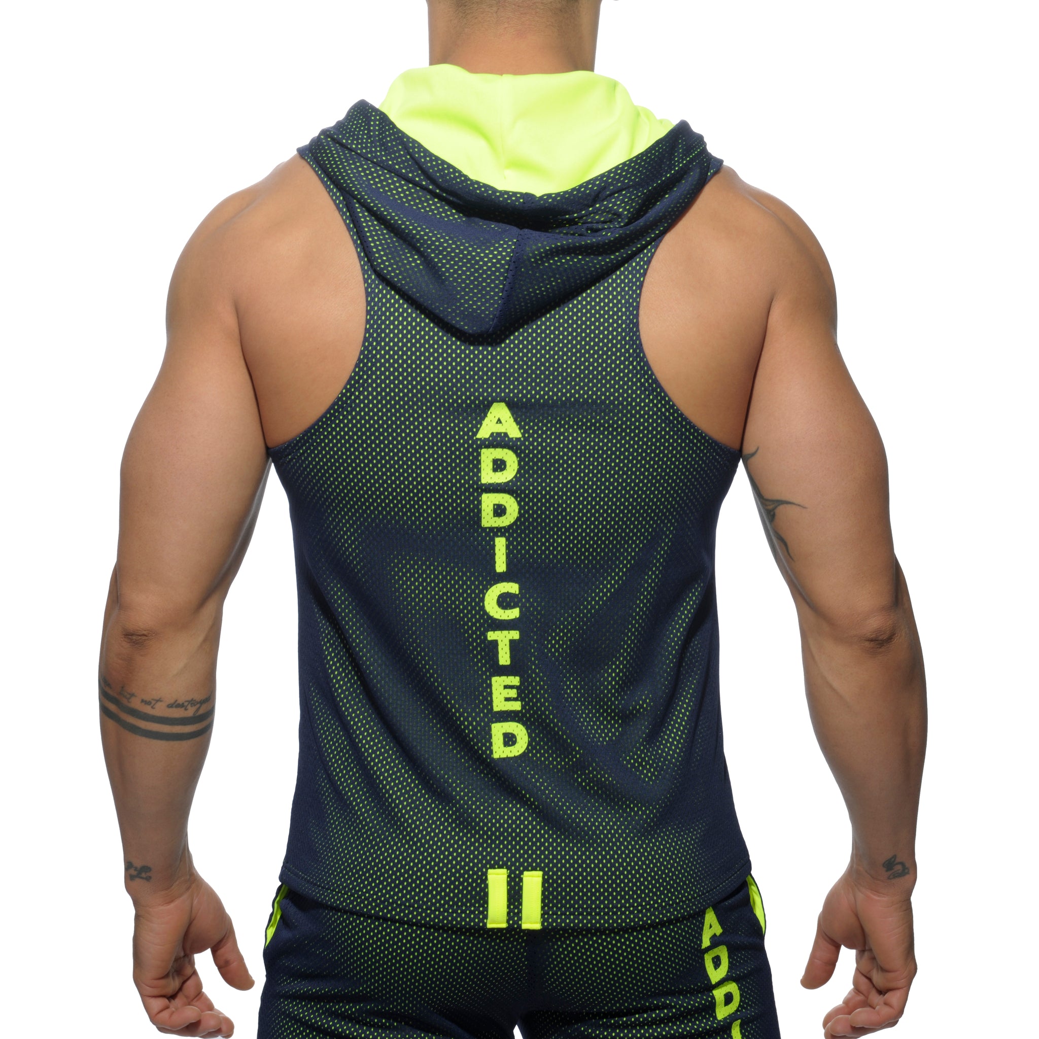 Addicted Sleeveless Loop-Mesh Hoody Navy AD355
