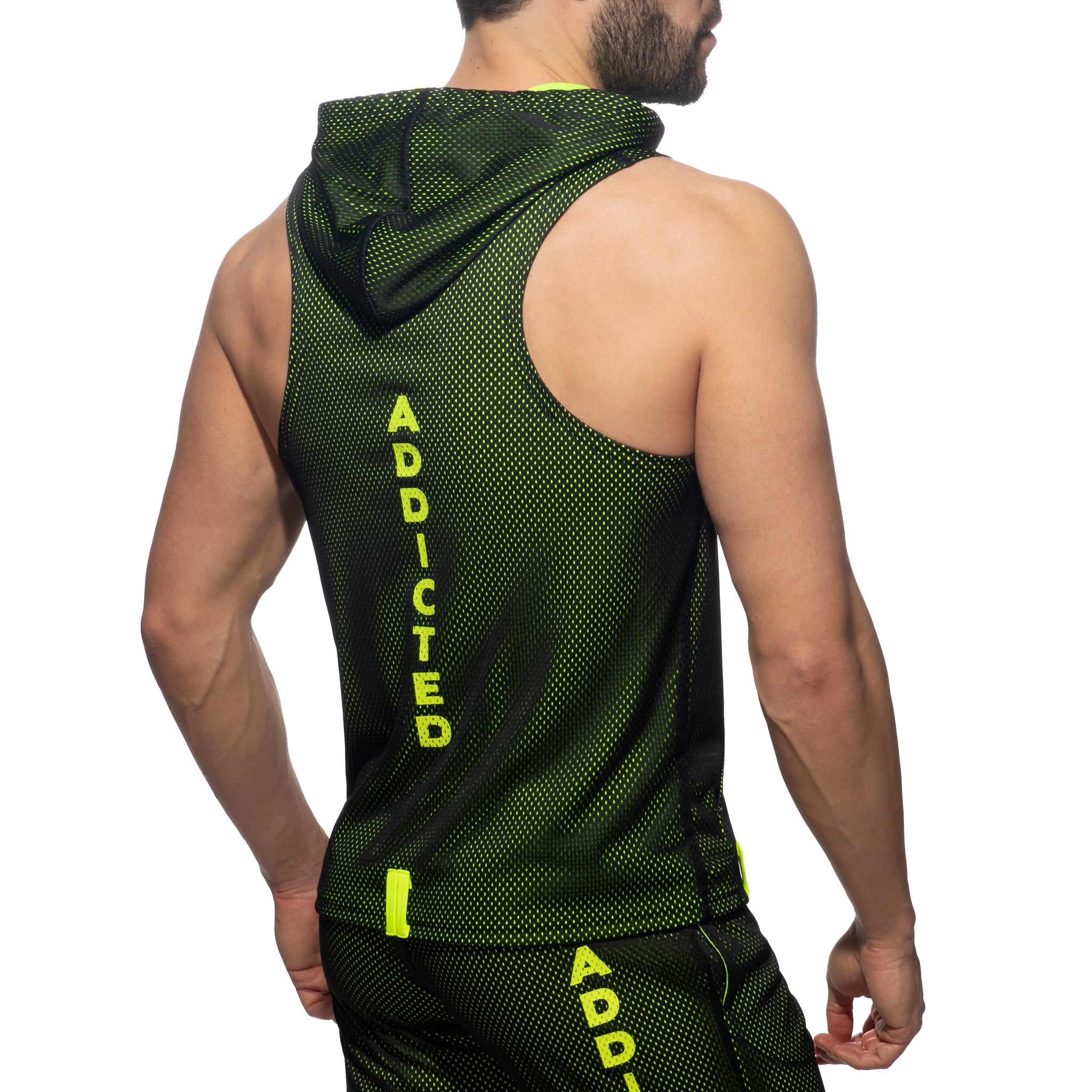 Addicted Sleeveless Loop-Mesh Hoody Black AD355