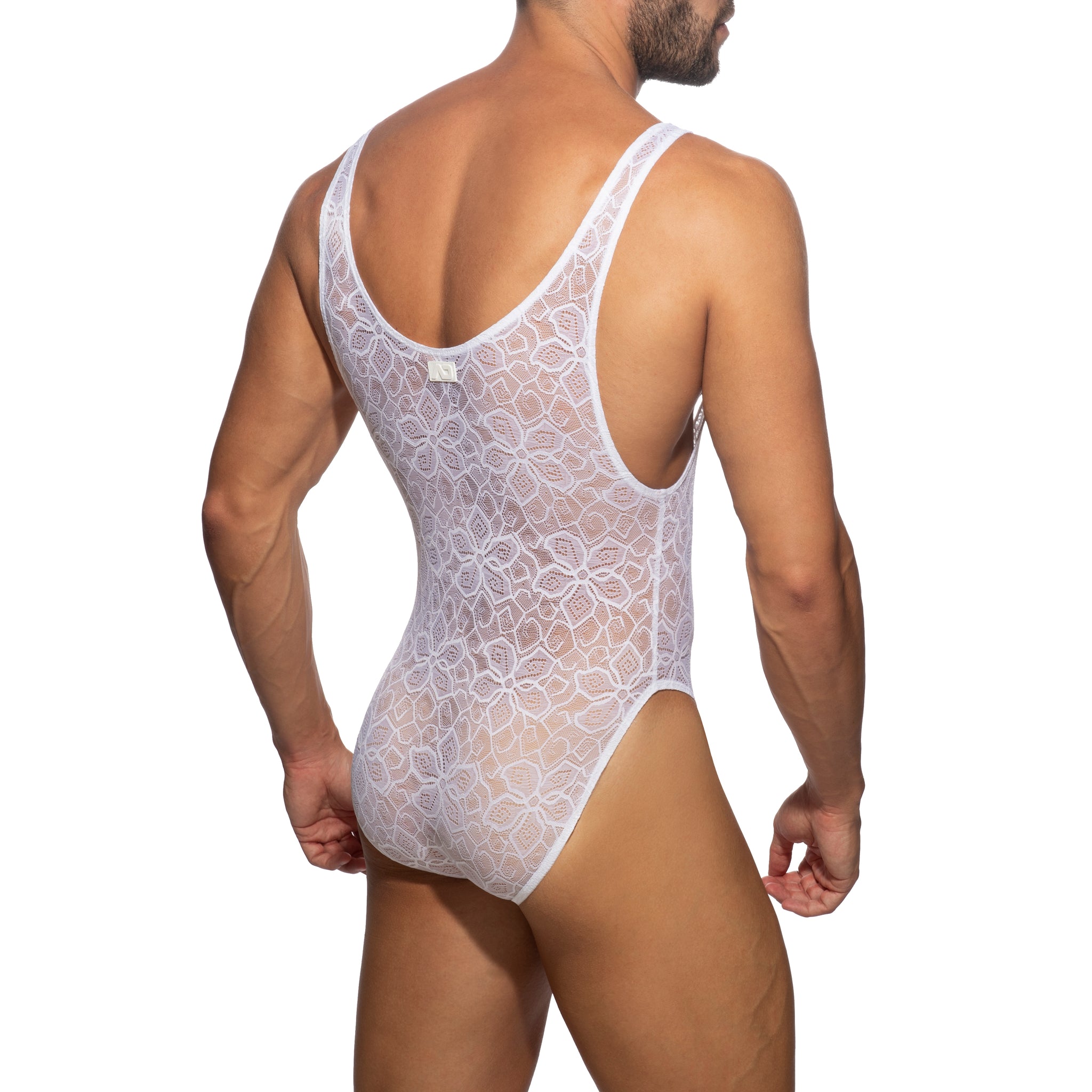 Addicted Flowery Lace Bodysuit White AD1115