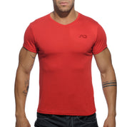 Addicted Basic V-Neck T-Shirt Red AD423