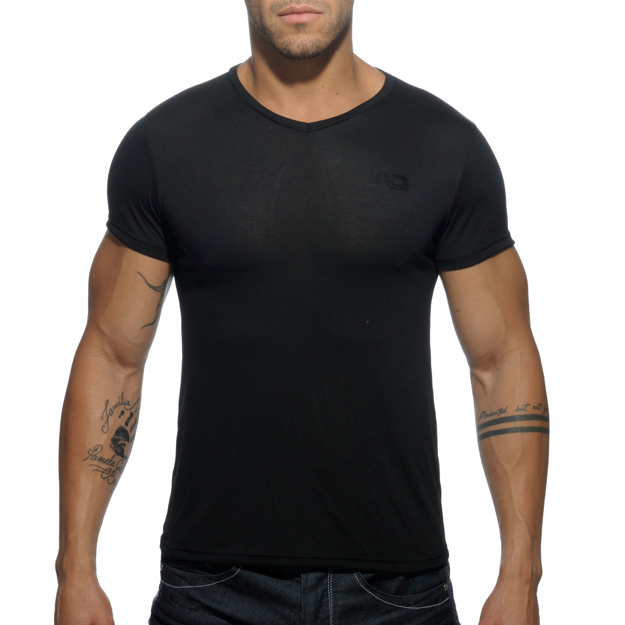 Addicted Basic V-Neck T-Shirt Black AD423