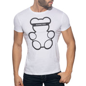 Addicted Bear Round Neck T-Shirt White AD424