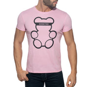 Addicted Bear Round Neck T-Shirt Pink AD424