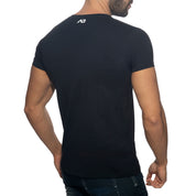 Addicted Bear Round Neck T-Shirt Black AD424