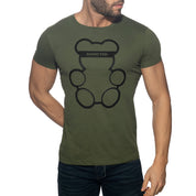 Addicted Bear Round Neck T-Shirt Khaki AD424