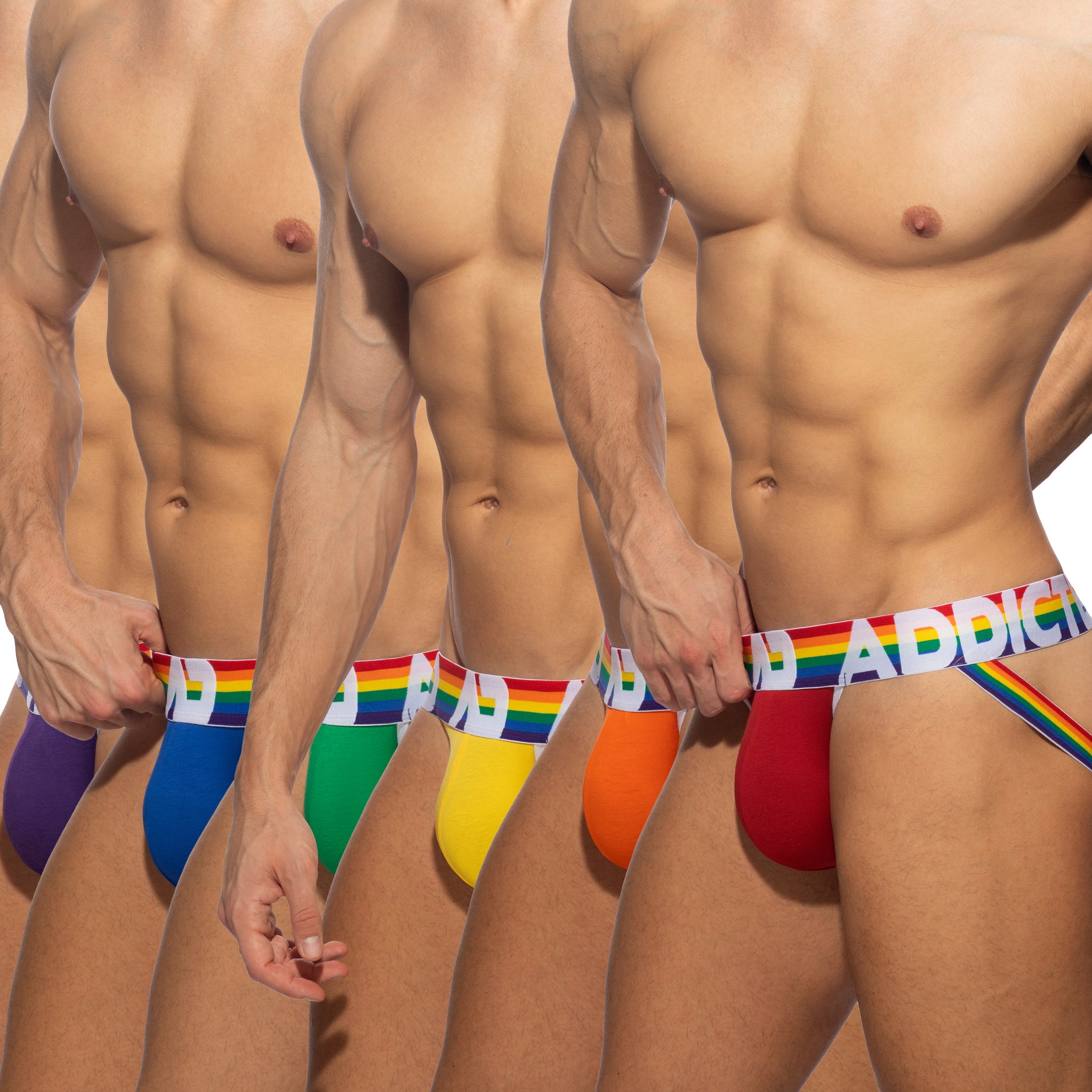 Addicted 6 Pack Rainbow Jock Multi AD1144P