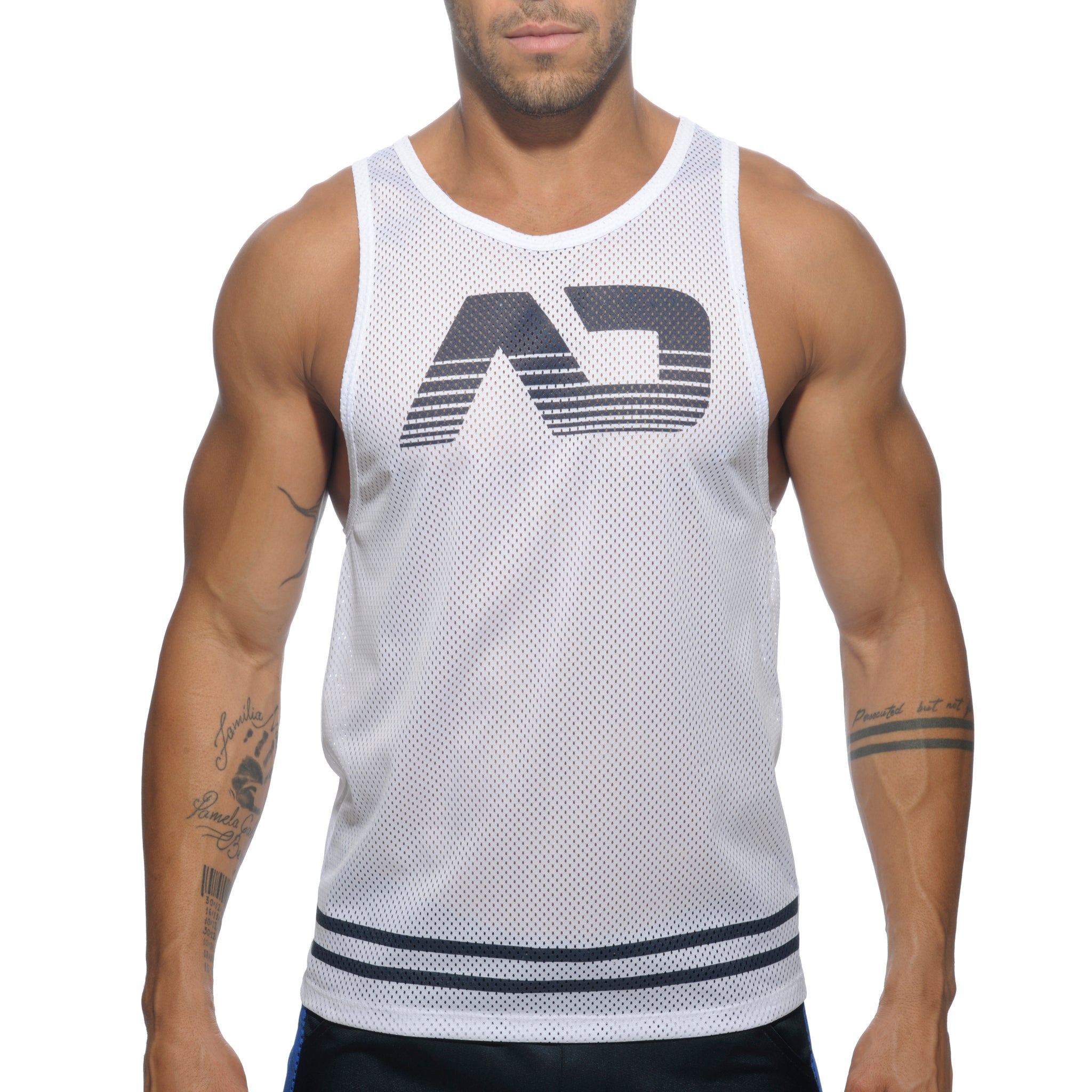 Addicted Mesh AD Tank Top White AD482