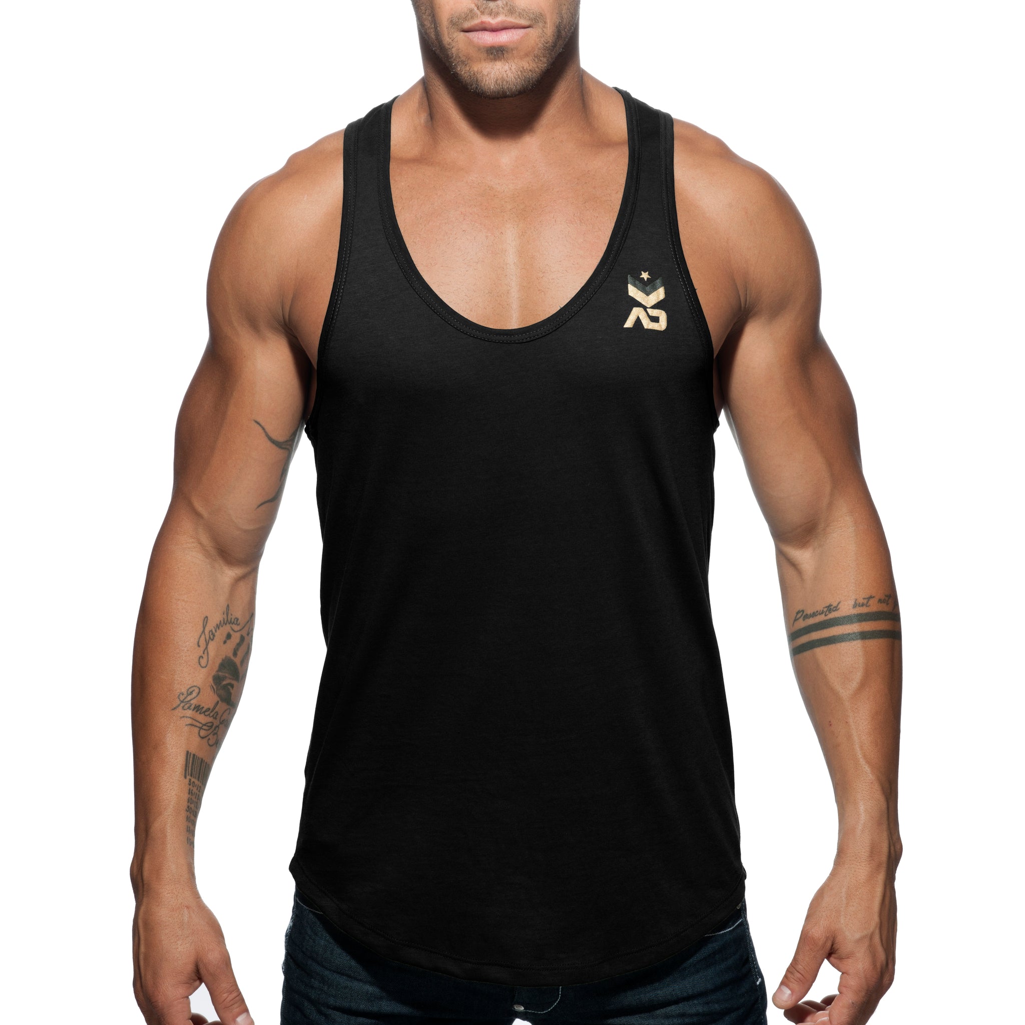 Addicted Military Tank Top Black AD611