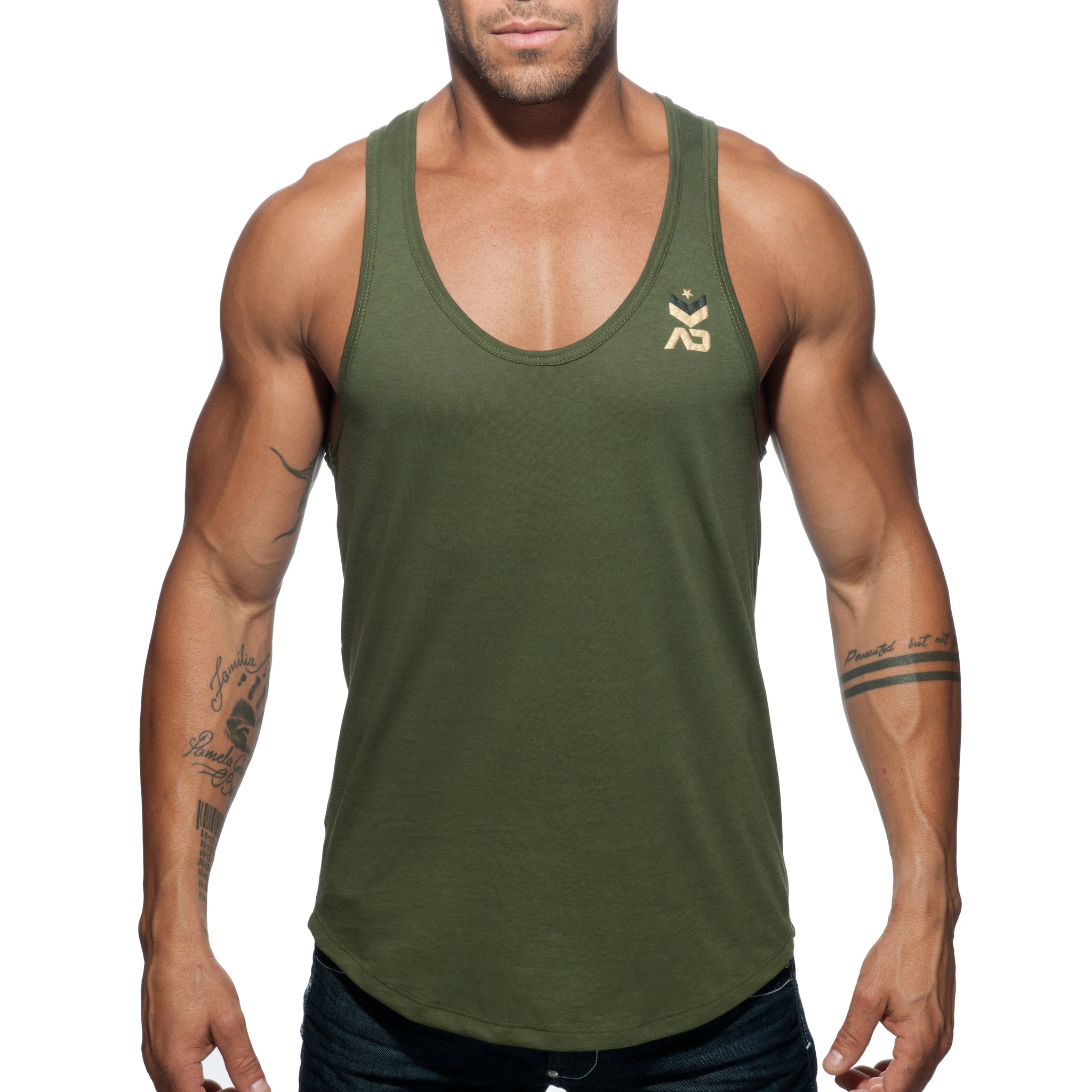 Addicted Military Tank Top Khaki AD611