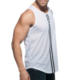 Addicted Double Stripe Tank Top White AD671