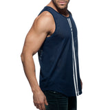 Addicted Double Stripe Tank Top Navy AD671