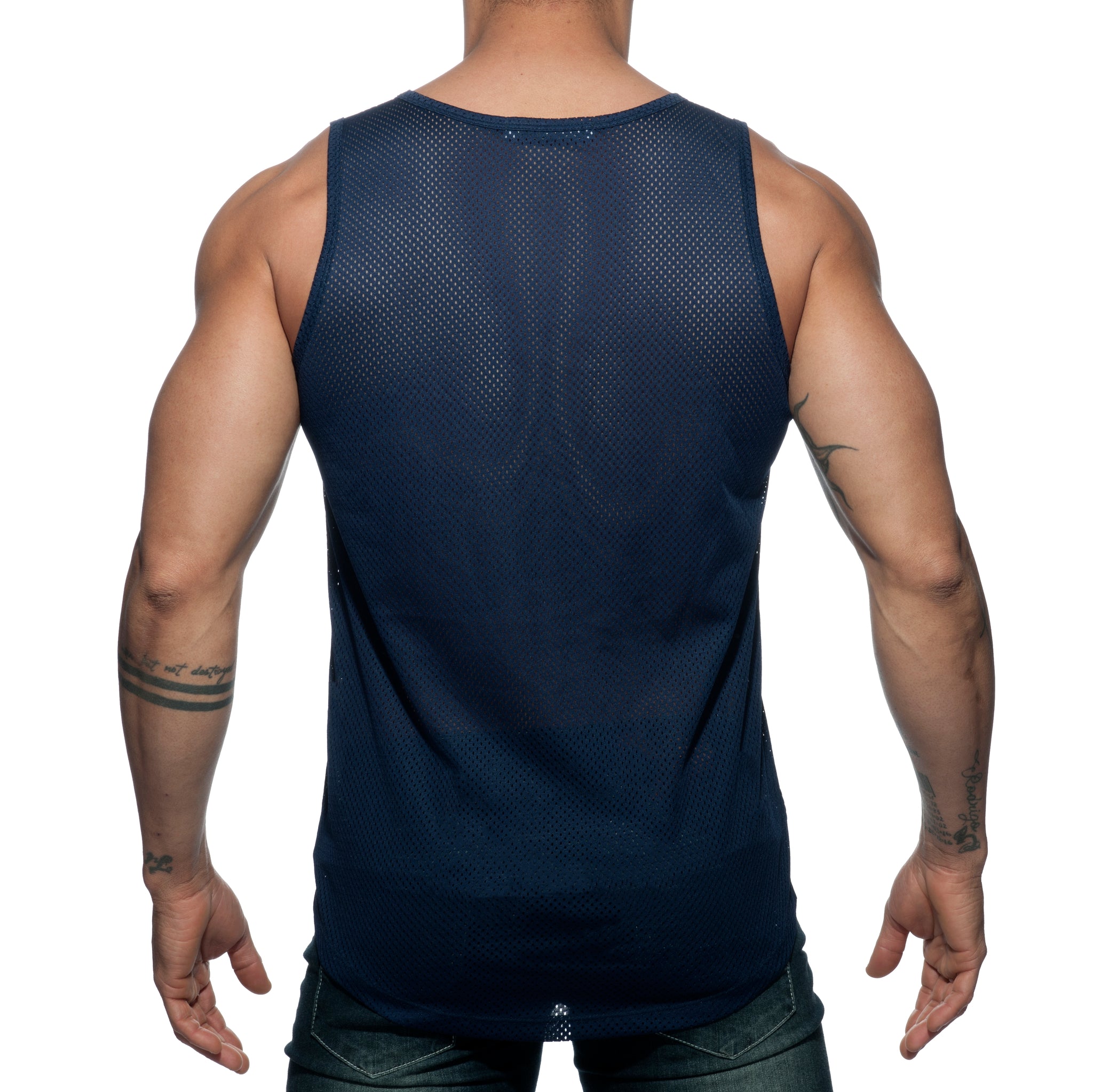Addicted Double Stripe Tank Top Navy AD671