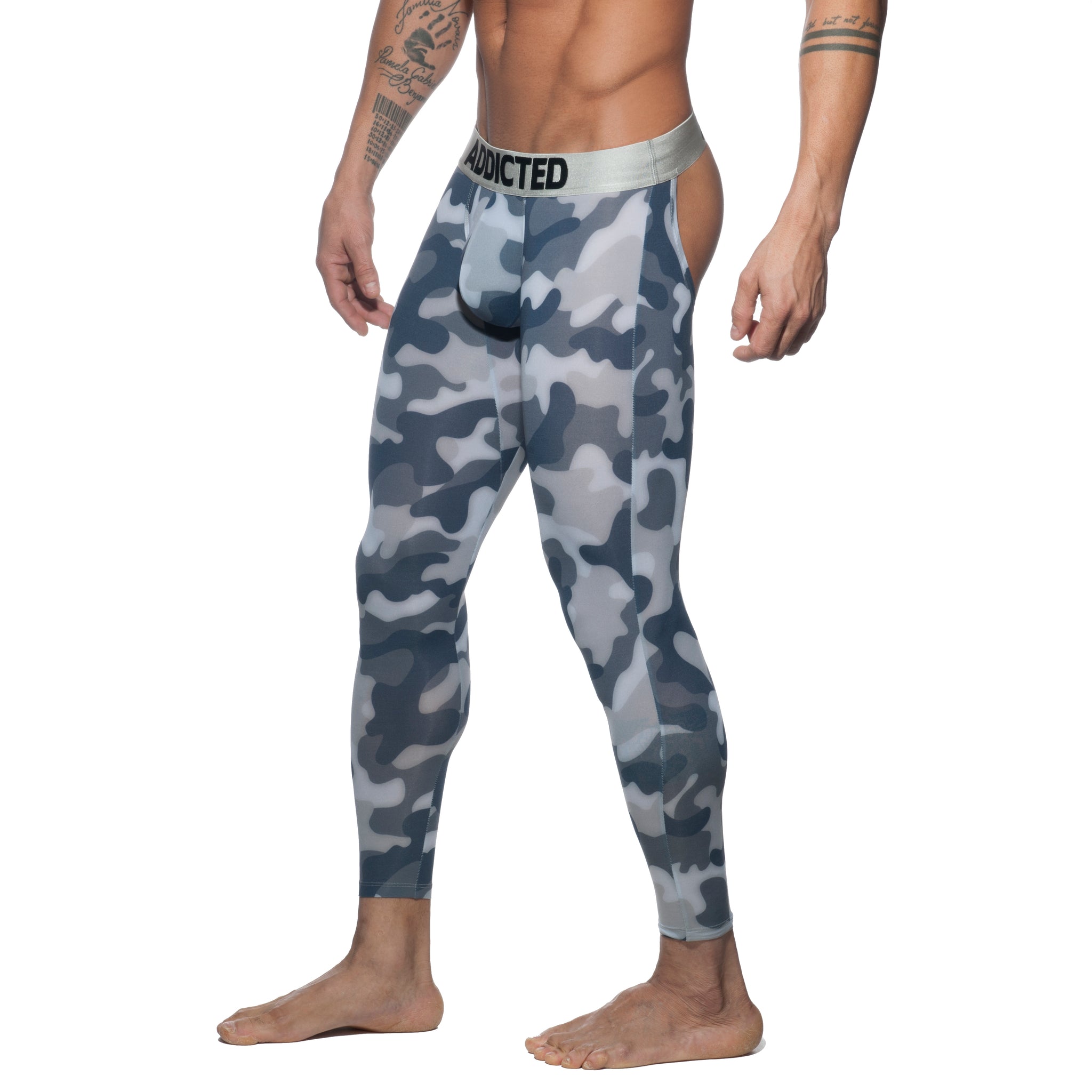 Addicted Bottomless Camo Long John Grey Camouflage AD695