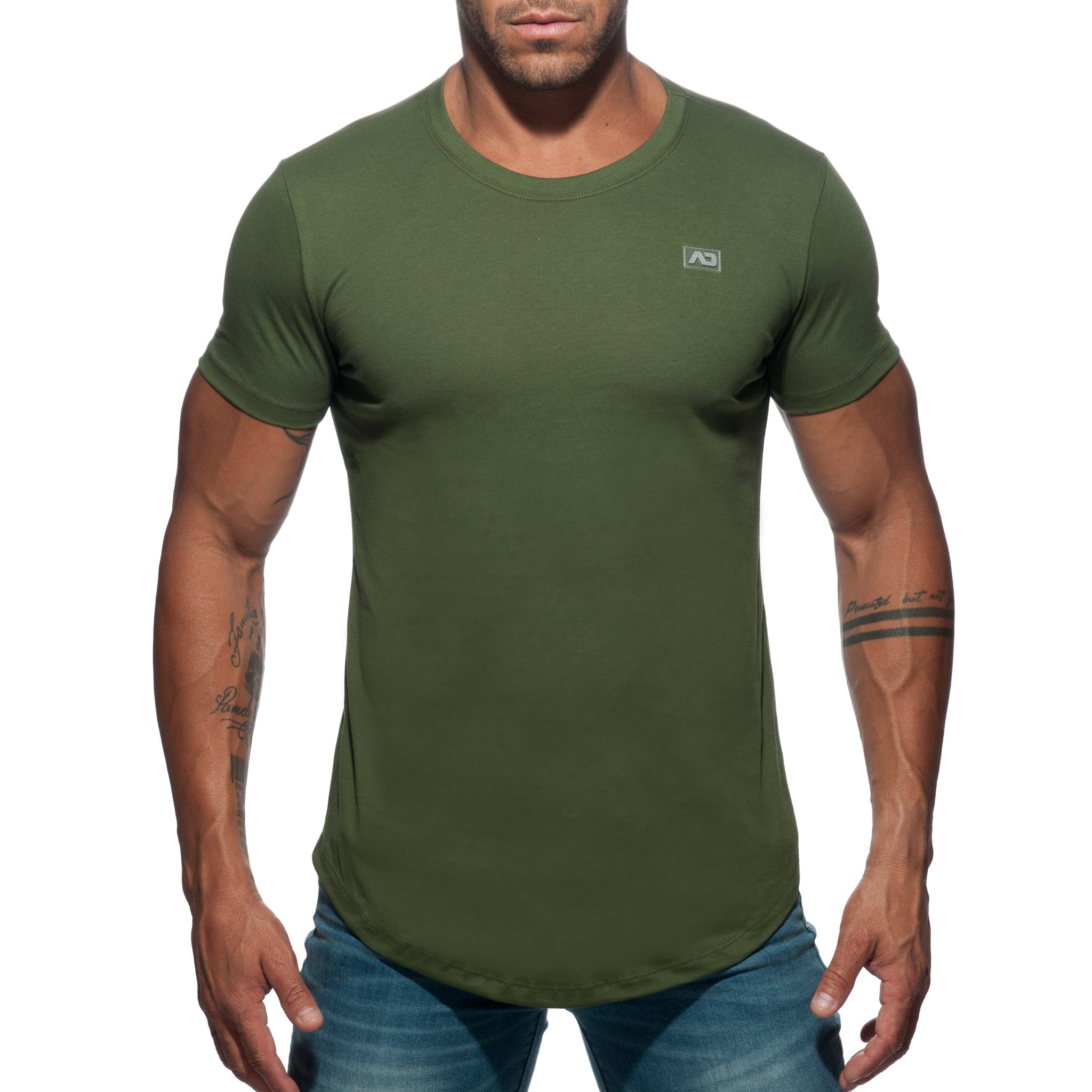 Addicted Basic U-Neck T-Shirt Khaki AD696