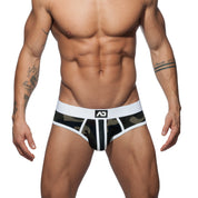 Addicted Camo Stripe Brief White AD764