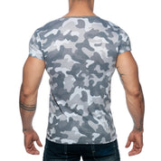 Addicted Washed Camo T-Shirt Grey Camouflage AD800