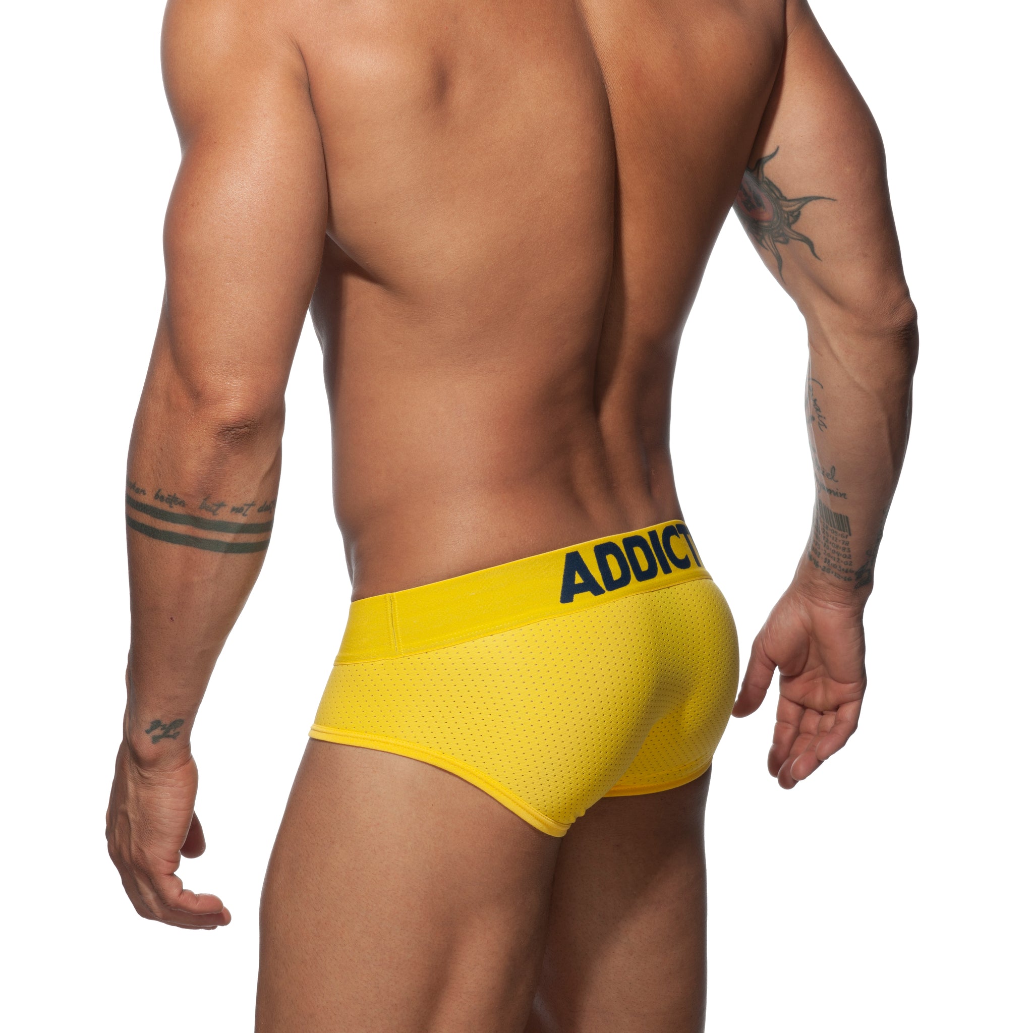 Addicted Push Up Mesh Brief Yellow AD805