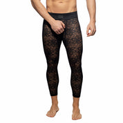 Addicted Flowery Lace Bottomless Long John Black AD1175