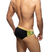 Addicted Side Leaves Swim Brief Black ADS331