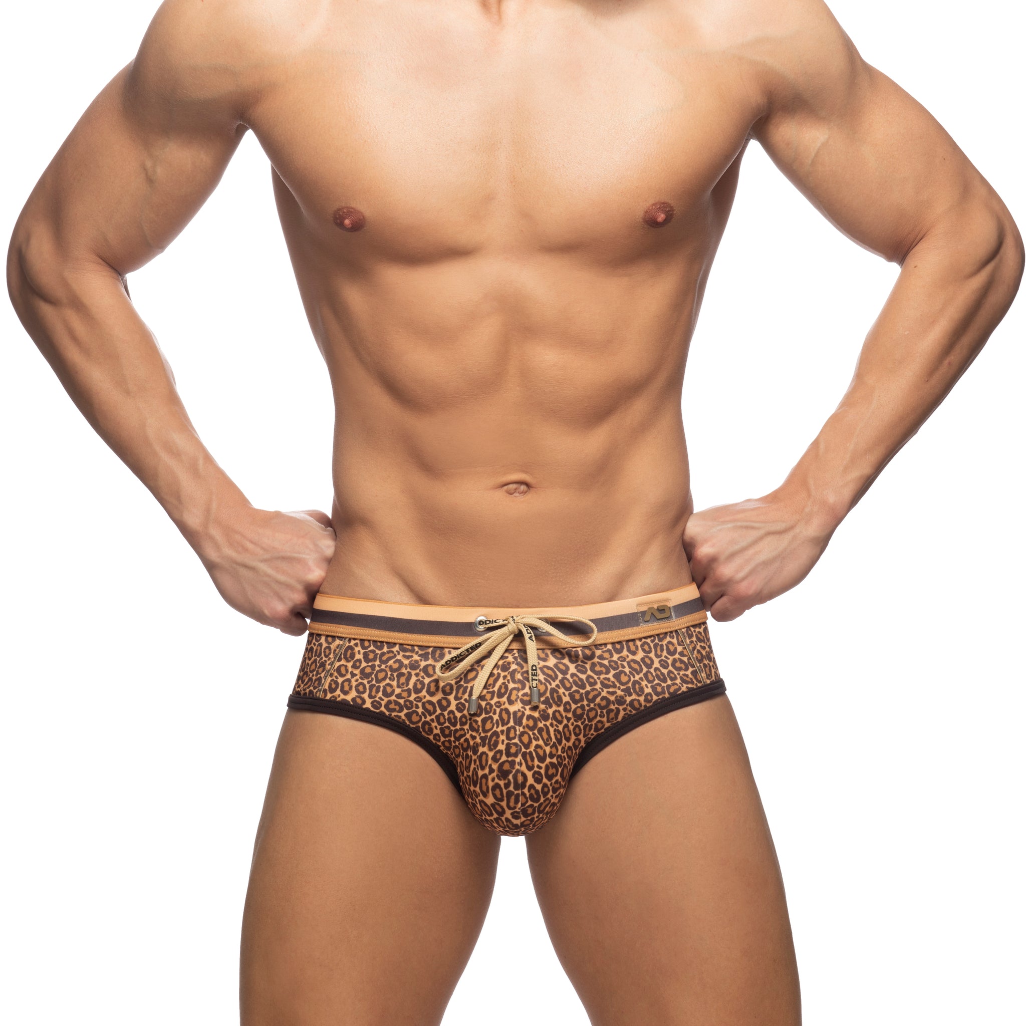 Addicted Leopard Stripes Brief Brown ADS267