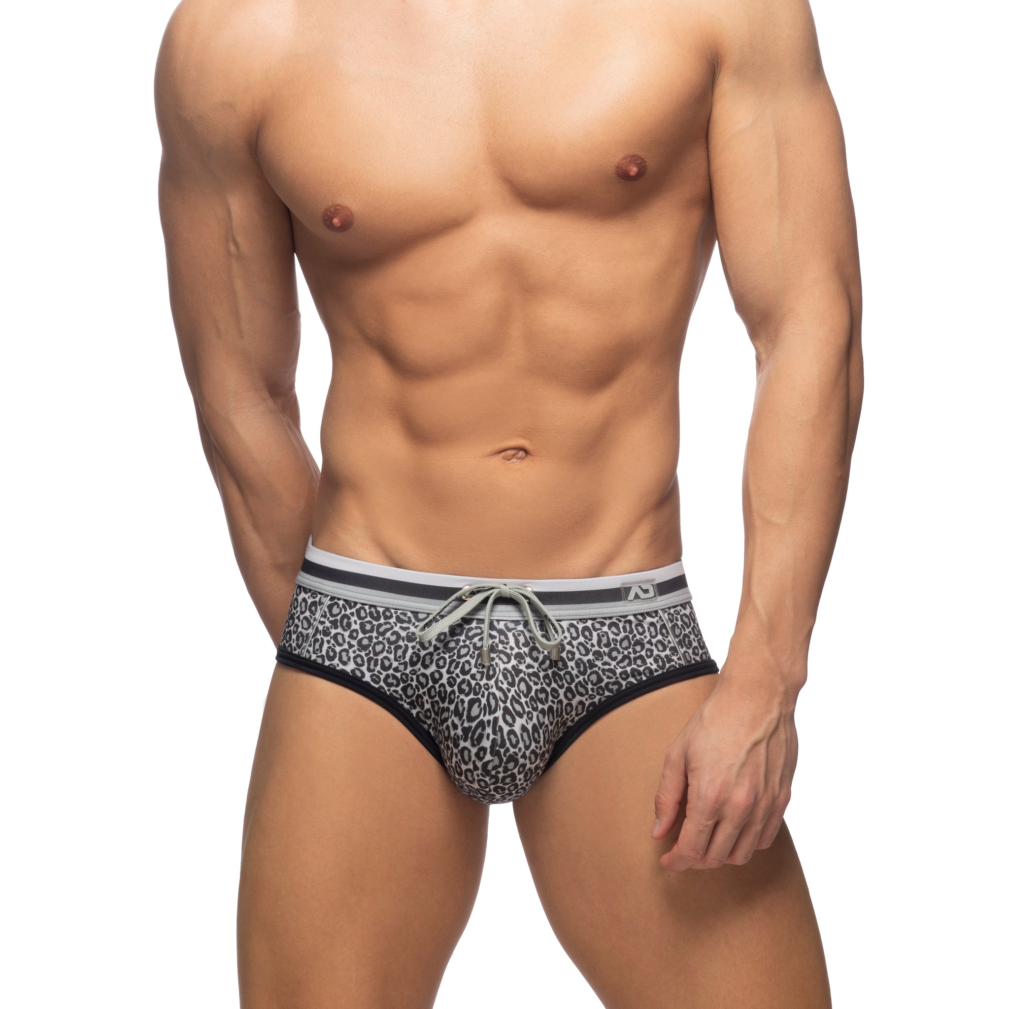 Addicted Leopard Stripes Brief Charcoal ADS267
