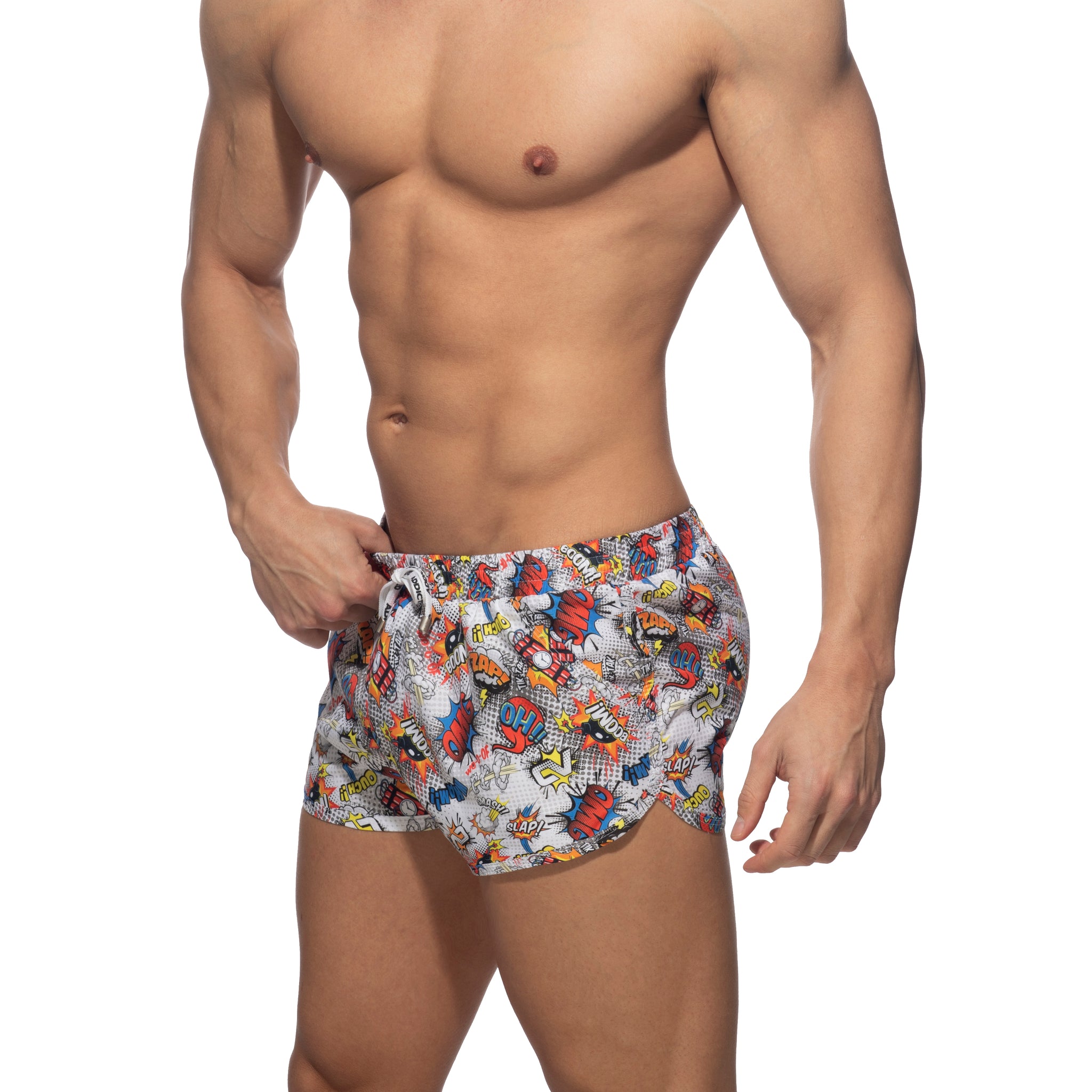 Addicted Comic Swim Shorts White ADS302