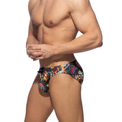 Addicted Comic Swim Brief Black ADS303