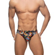 Addicted Comic Swim Brief Black ADS303