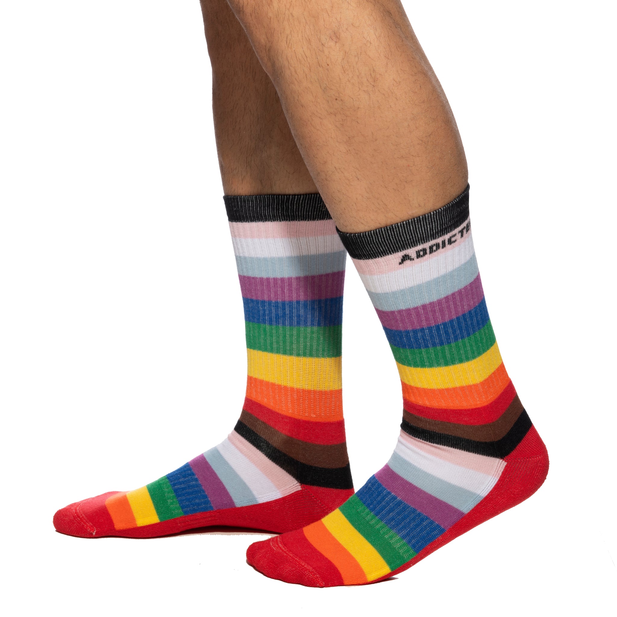 Addicted Inclusive Rainbow Socks White AD1252