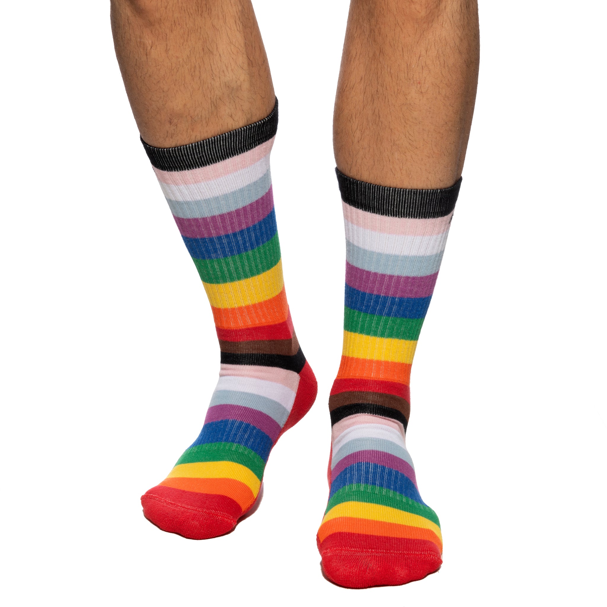 Addicted Inclusive Rainbow Socks White AD1252