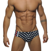 Addicted Star Printed Sport Stripe Brief Navy ADS039