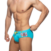 Addicted Morocco Panel Swim Brief Turquoise ADS317